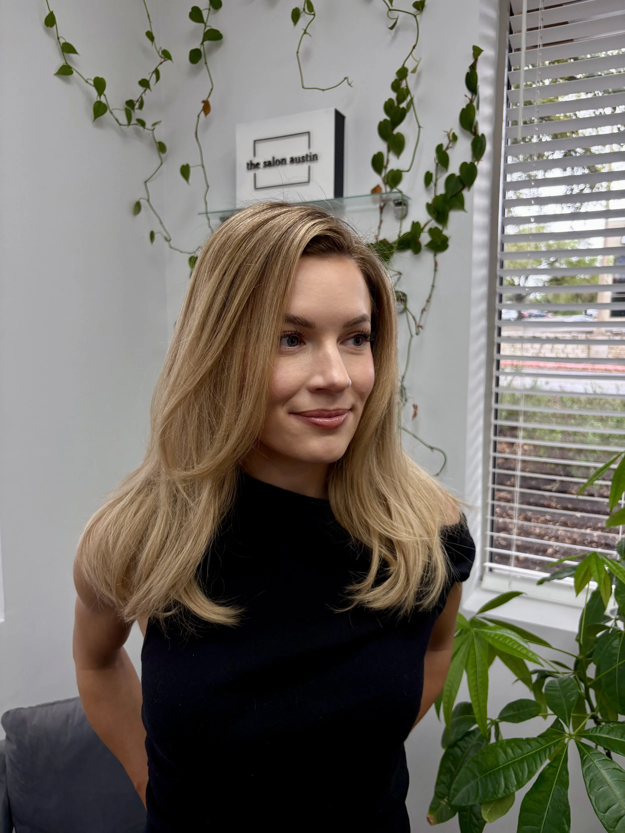 Subtle blonde is a great way to add pops of color that accentuate our favorite features so we always feel our best!