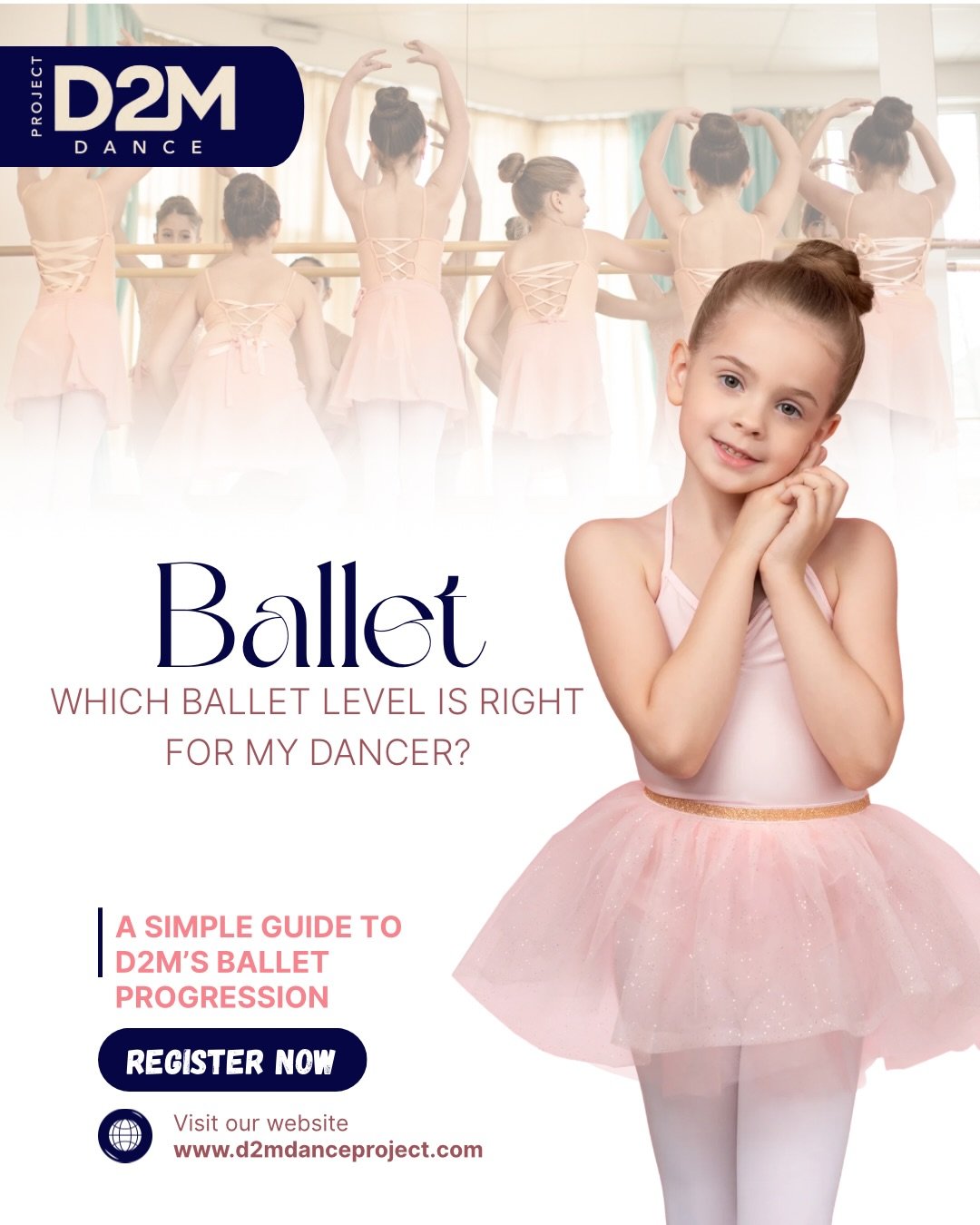 Not sure what ballet level is right for your dancer? 🩰

Here&rsquo;s a little breakdown of our ballet levels and what to expect in each class!

Age is a great starting point, but as dancers advance, placement is also based on experience, technique a