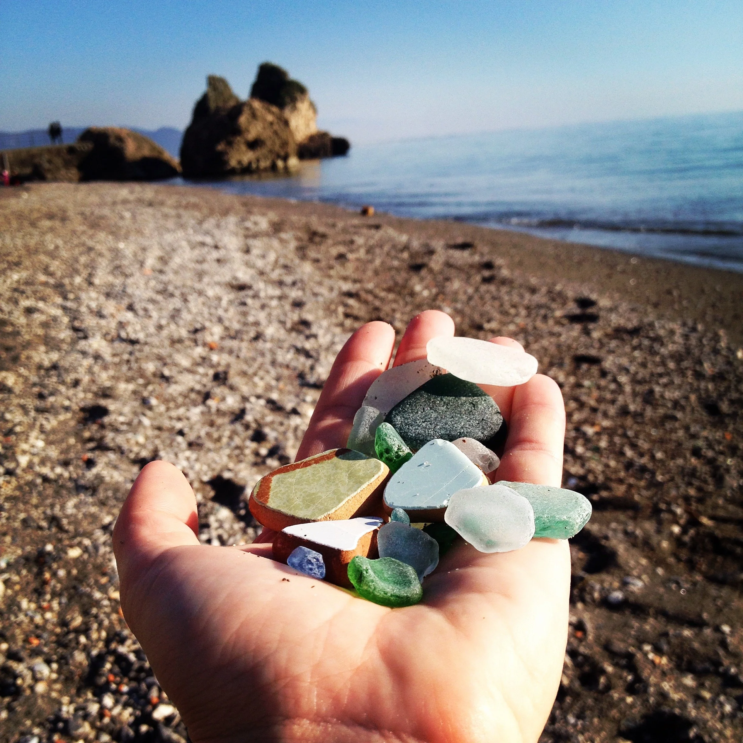 Sea glass earrings