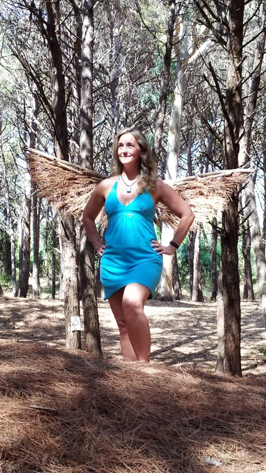 art project wings in forest