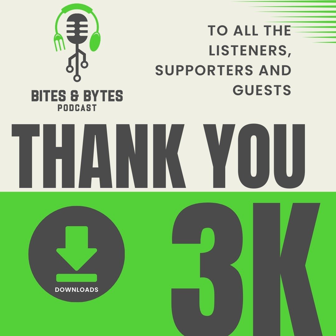 🎉 Celebrating 3,000 Downloads - Thanks to You! 🎉

What an exhilarating journey it's been with the Bites &amp; Bytes Podcast! Reaching 3,000 downloads marks a significant milestone for us since it happened so quickly, thanks to our listeners and sup