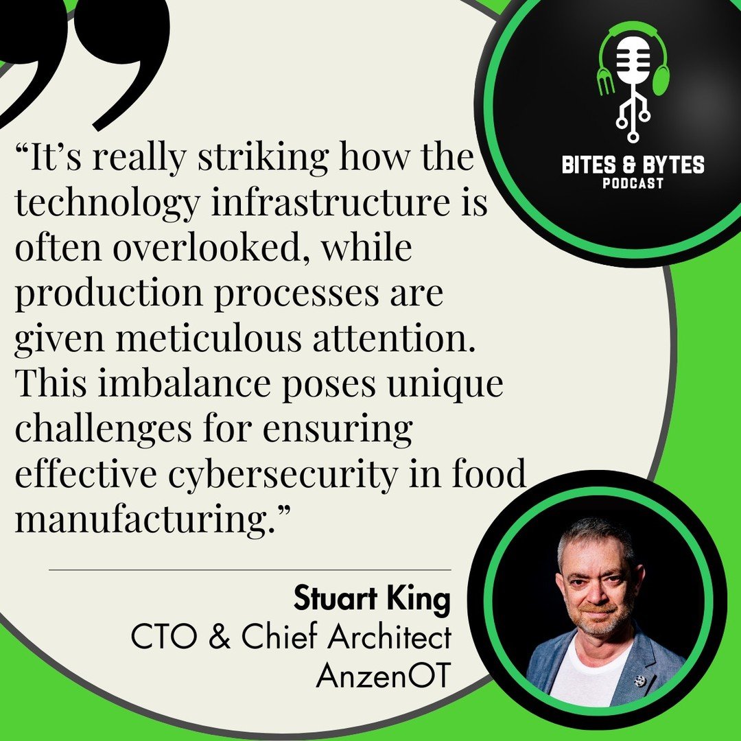 🖥️🥗 Tune in to our latest episode, where Stuart King (@stuartphotothings) sheds light on the unique challenges of maintaining technology infrastructure in food manufacturing. Learn how balancing this with rigorous production care impacts food safet