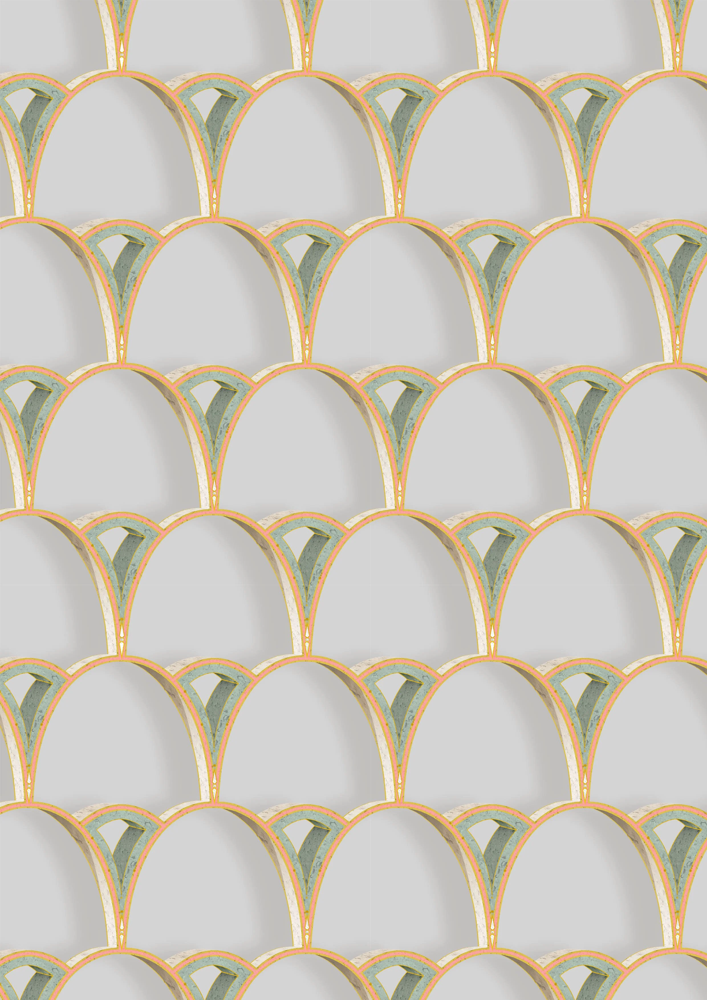 Peach with Emerald Green