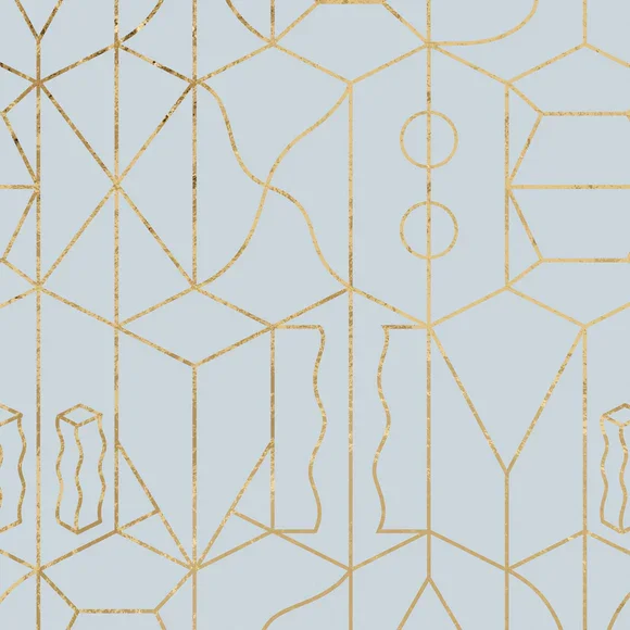 SUZ-09 Mural Gold Foil Blue
