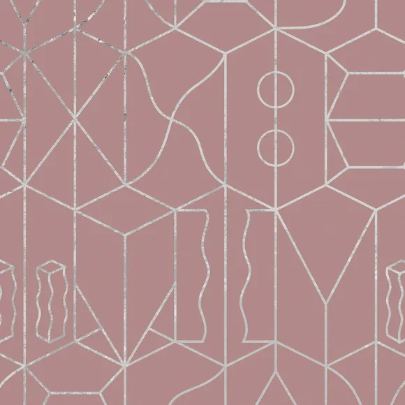 SUZ-19 Mural Silver Foil Pink