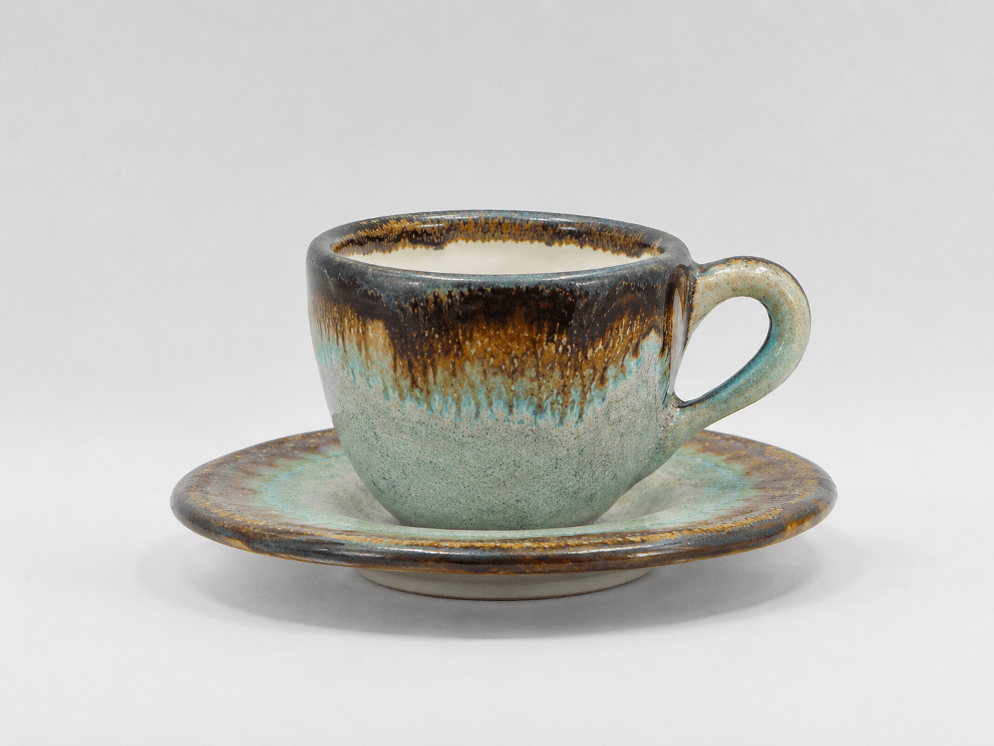 Espresso Kaffeetasse mit Unterteller - hellgrün