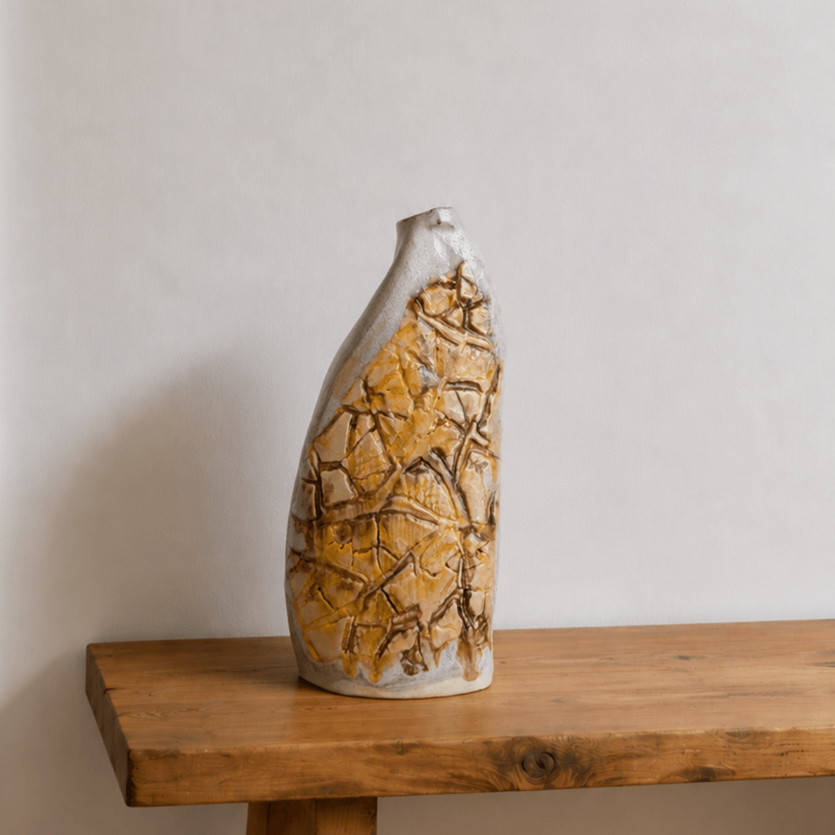 Keramikvase gelb "Die Träume Jerusalems", 22 cm