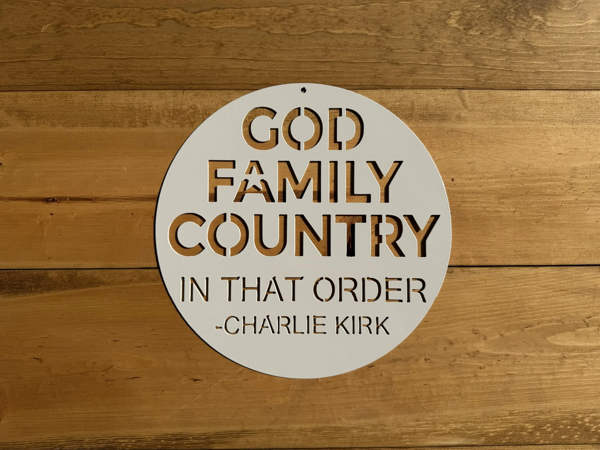 God, Family, Country Custom Metal Wall Art