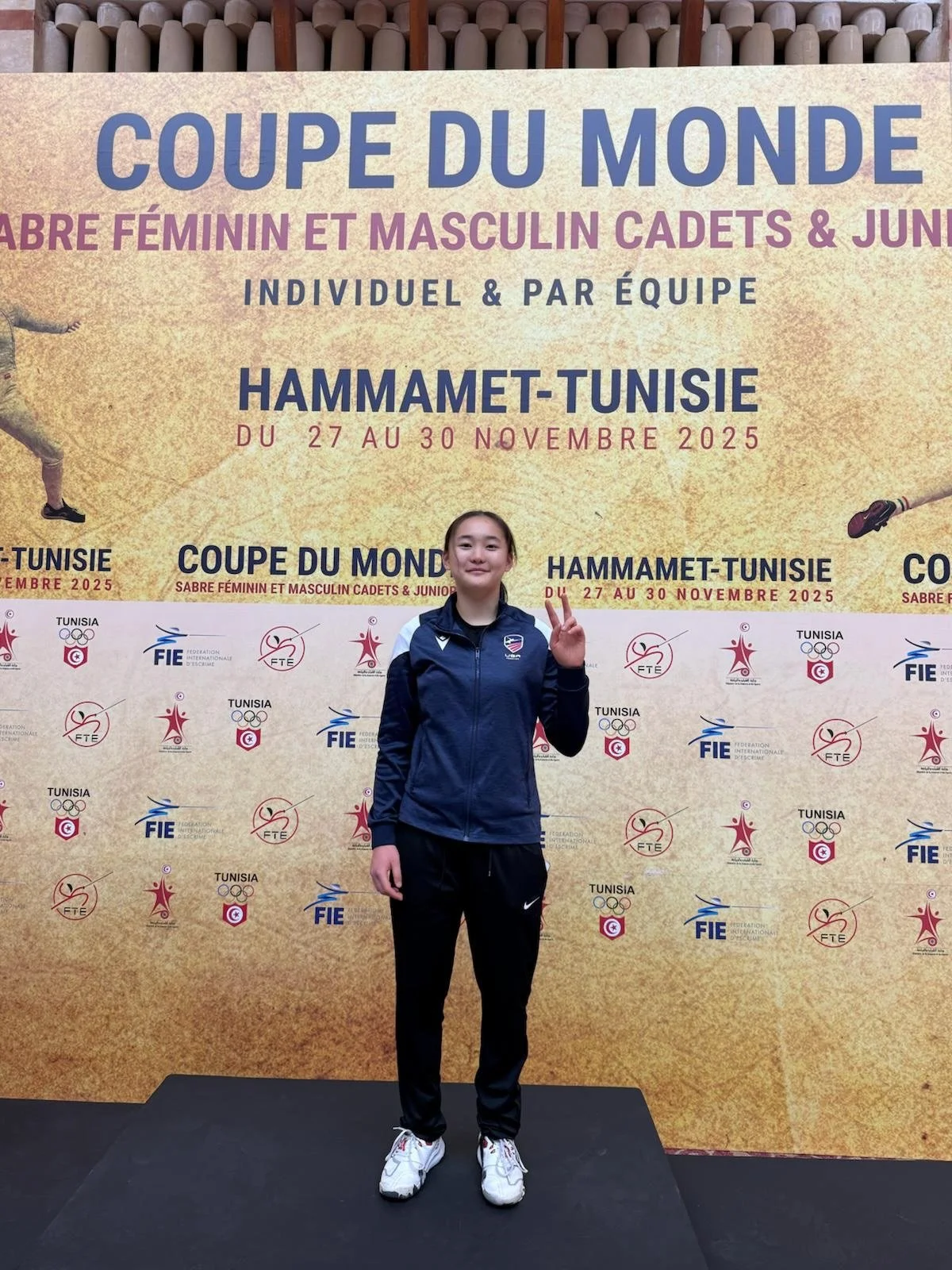 Congrats, Delilah, 8th place at the Junior World Cup in Tunisia! Congrats Sophie @capital_fencing_academy,  @aliaksei_likhacheuski, and Team USA for the great results! 🇺🇸🇺🇸🇺🇸
Thank you coach @t_5quar3d for the support!!!