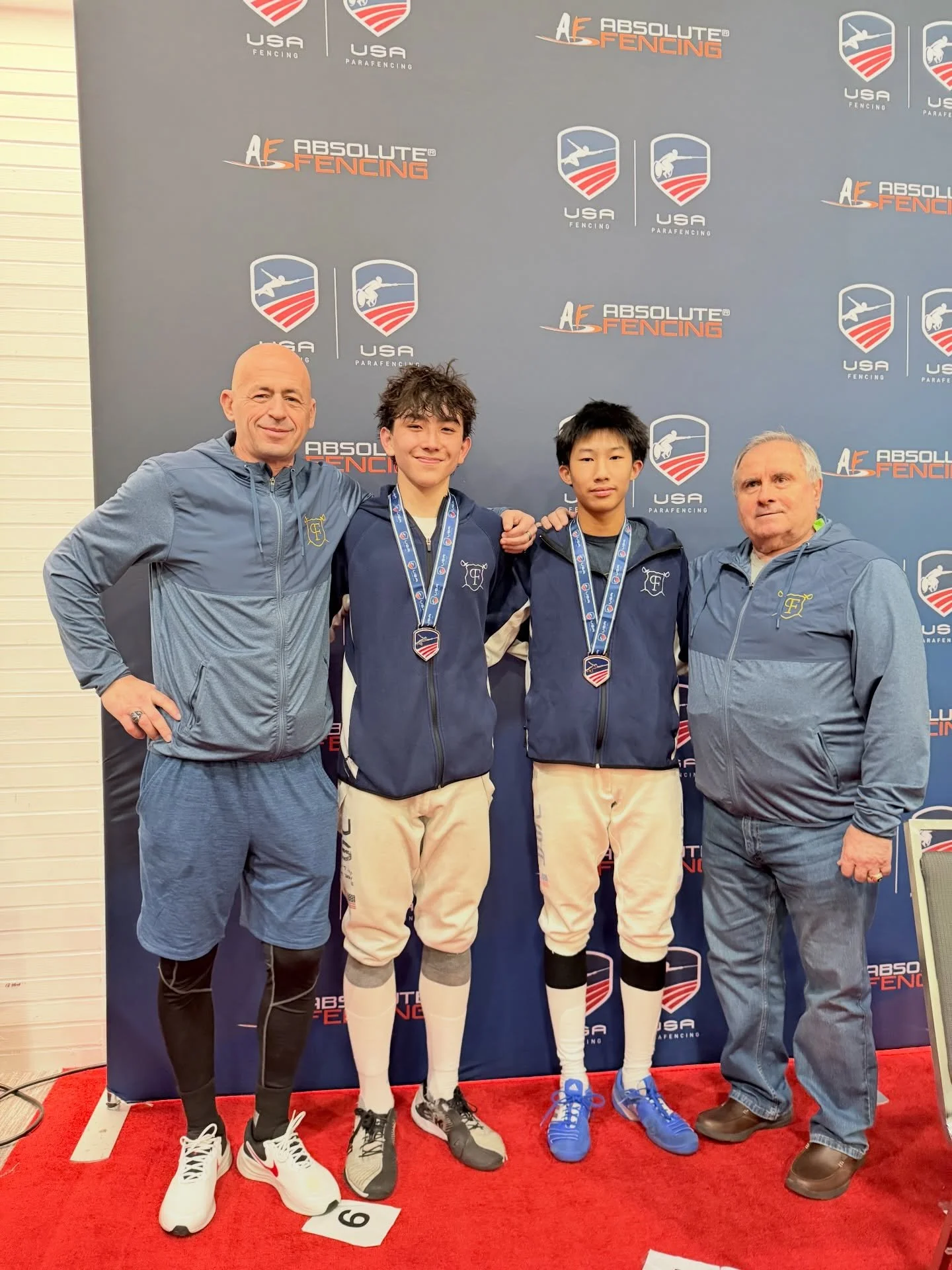 Congratulations, Lucas Holz and Lucas Wong, 3rd (both earned A26) at Cadet SJCC!!! We are so proud of you!!! 
.
#premierfencingacademy #fencingclub #pfafencing