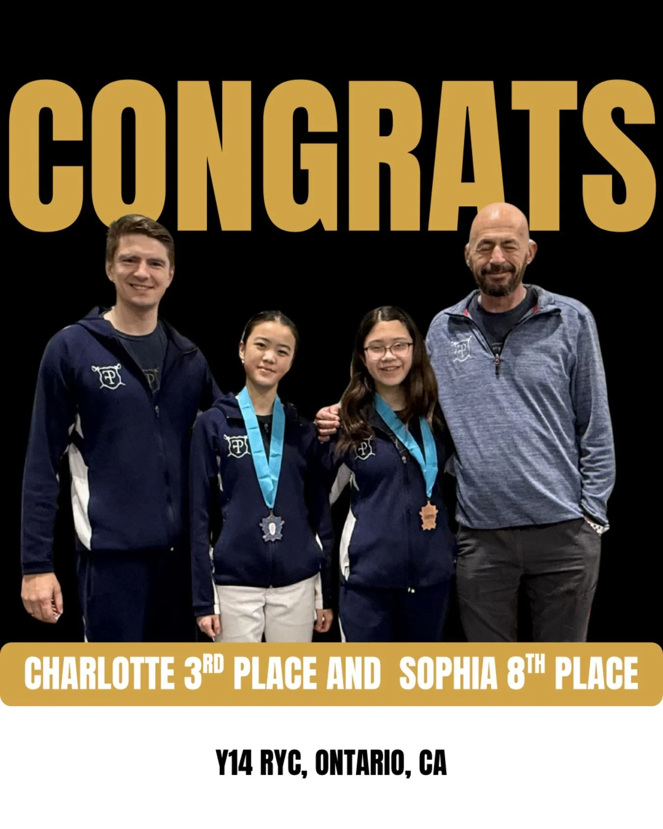 Congrats Charlotte 3rd and Sophia 8th Y14 at the RYC!!!
