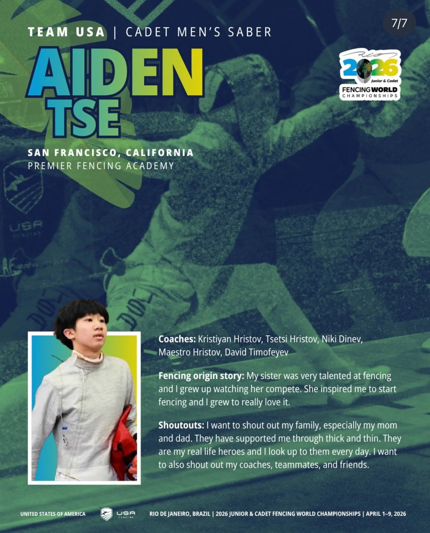 Let&rsquo;s go Aiden!!!
Photo credit @usafencing