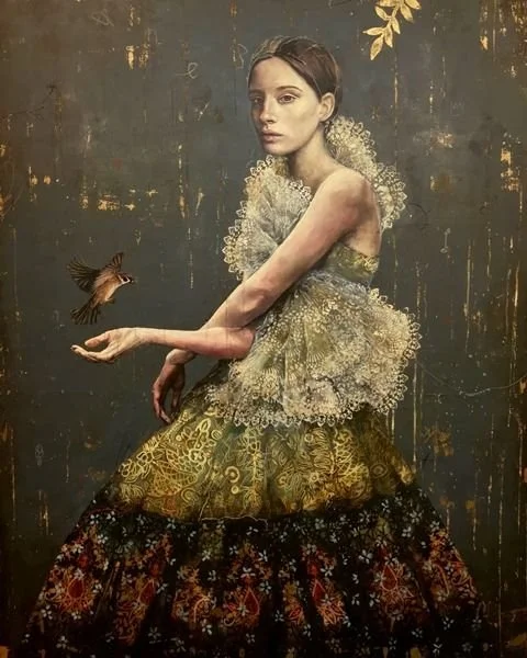 Untitled (Figure), acrylic and mixed media, Sarah Helser Art