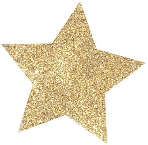 A gold glittery star.