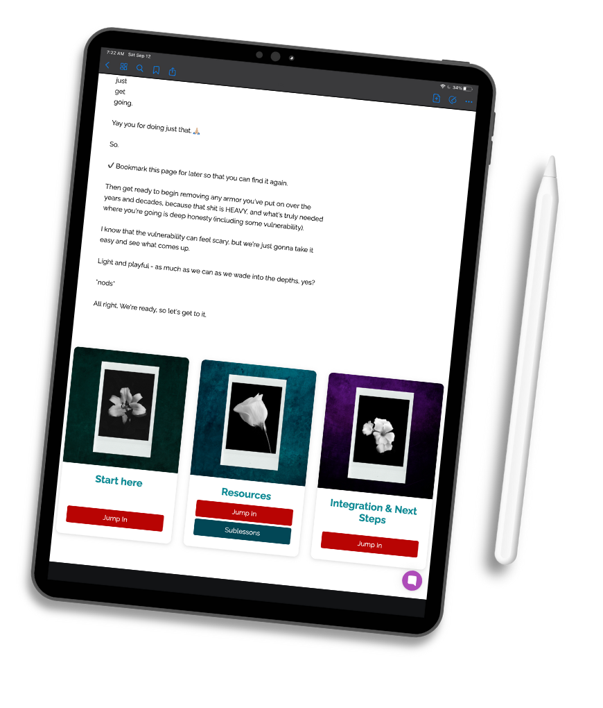 Tablet with digital pencil showing the bottom of the hub home page