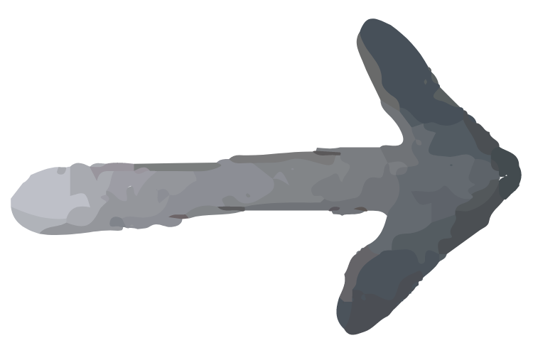 Watercolor gray arrow pointing right