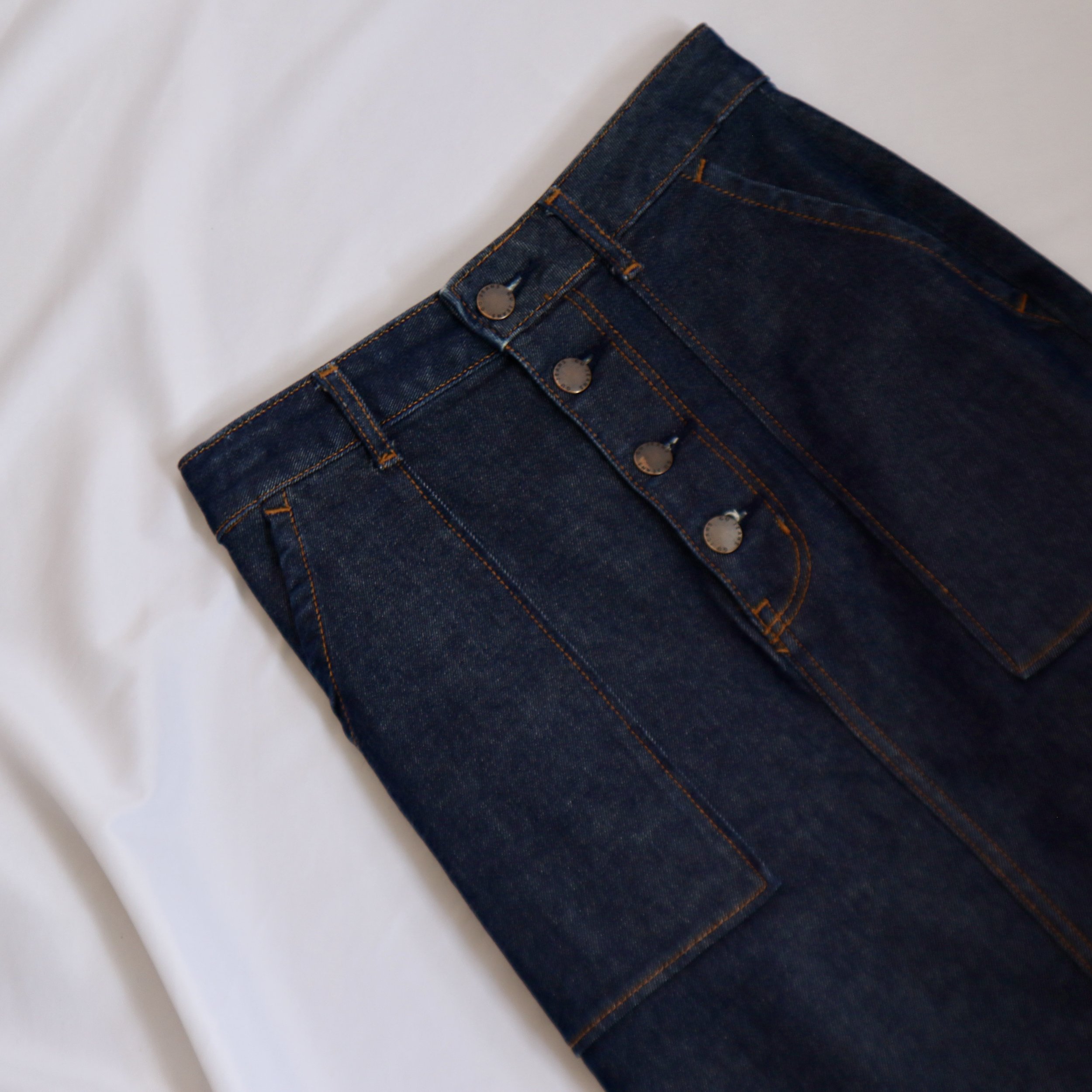 GU JEANS DENIM MIDI