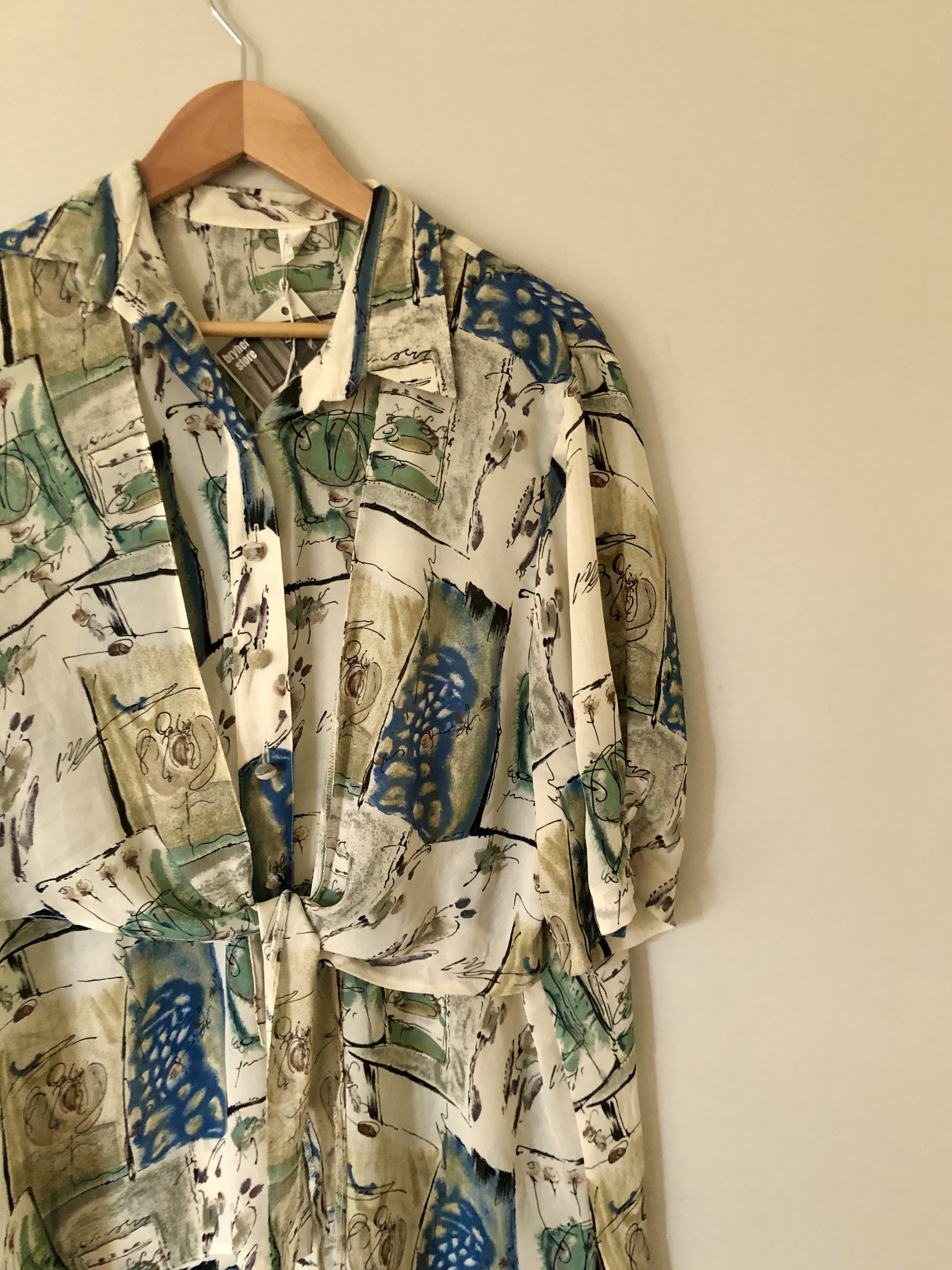 Sheer Abstract Button Up