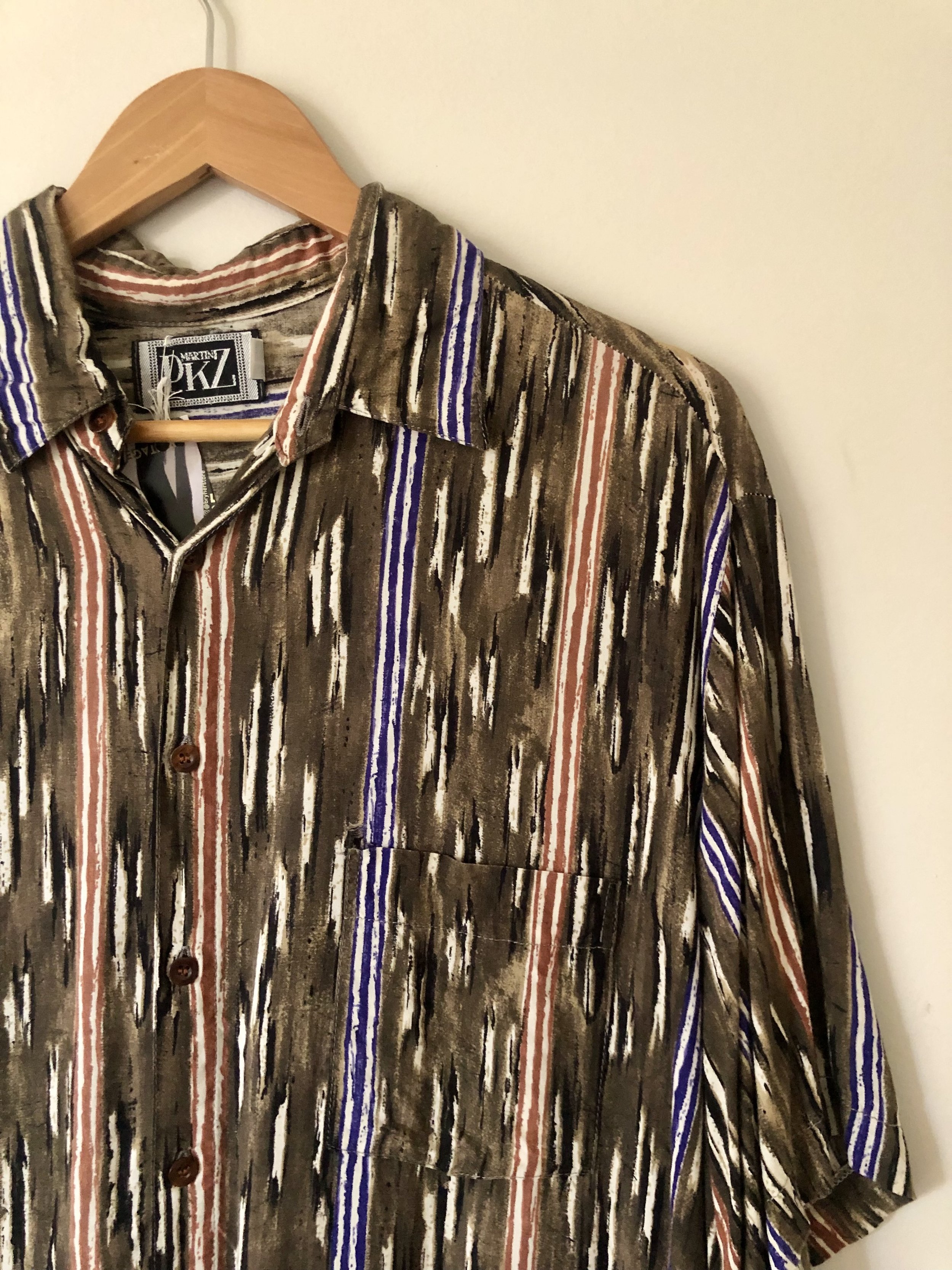 Olive Striped Button Up