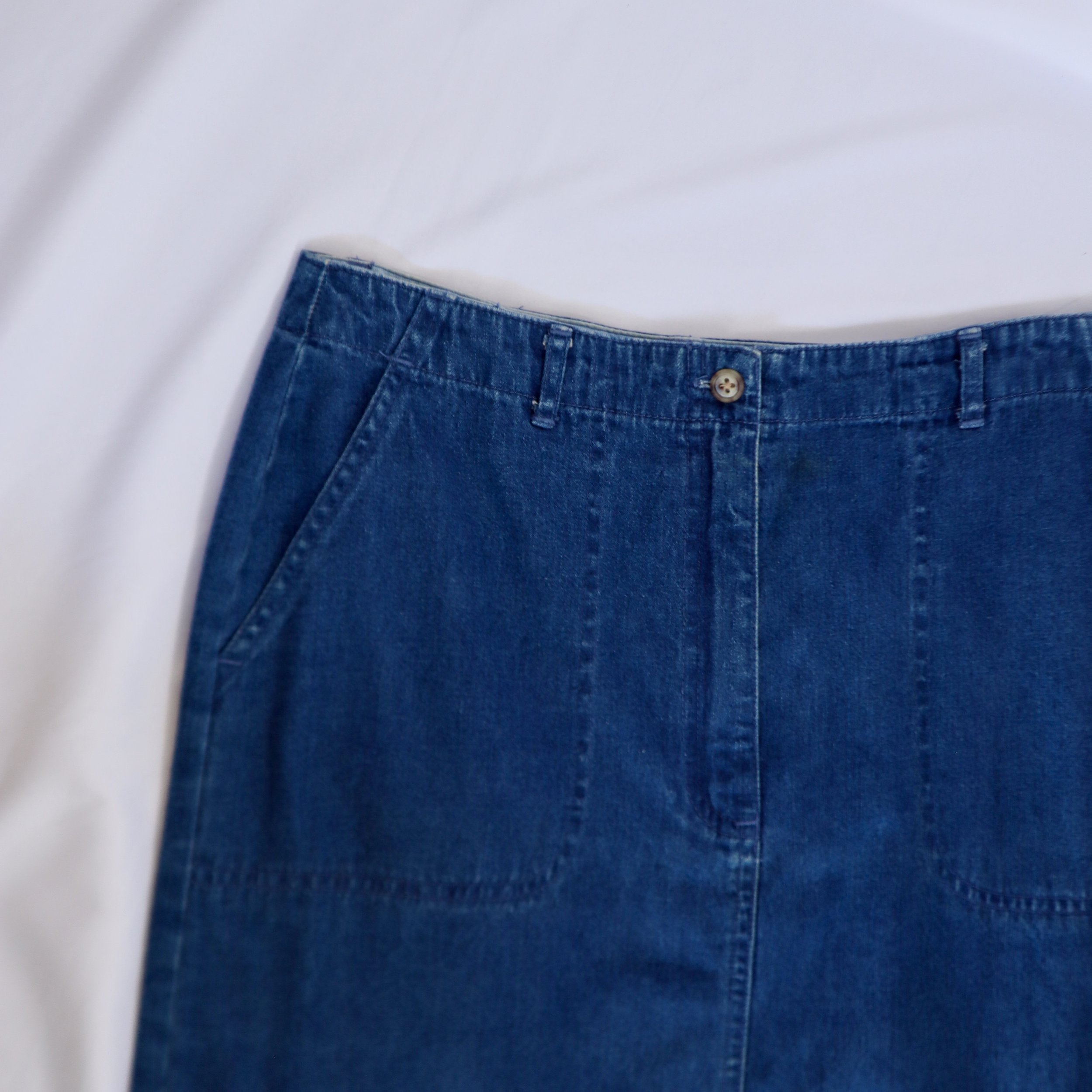TALBOT'S DENIM MIDI SKIRT