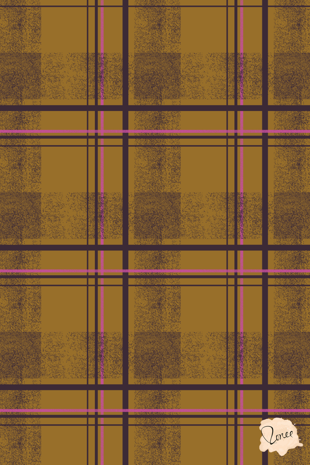 Retro Pink and Brown cozy vintage plaid pattern for home decor, wallpaper and fabric.