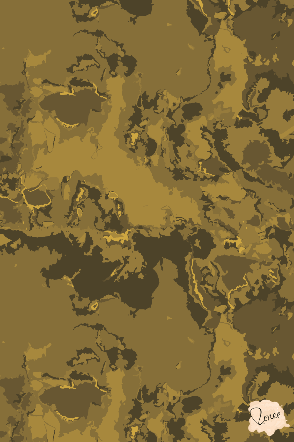 Modern Abstract Home Decor Pattern : Dark yellow and Brown