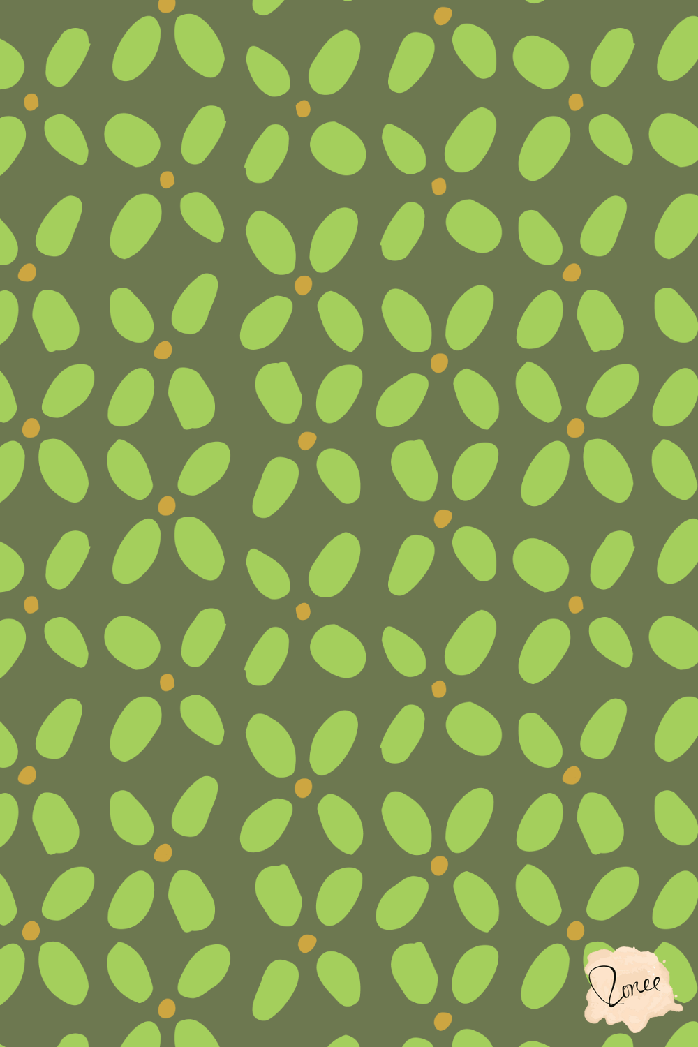 Jumbo abstract cross stitch pattern in retro green.