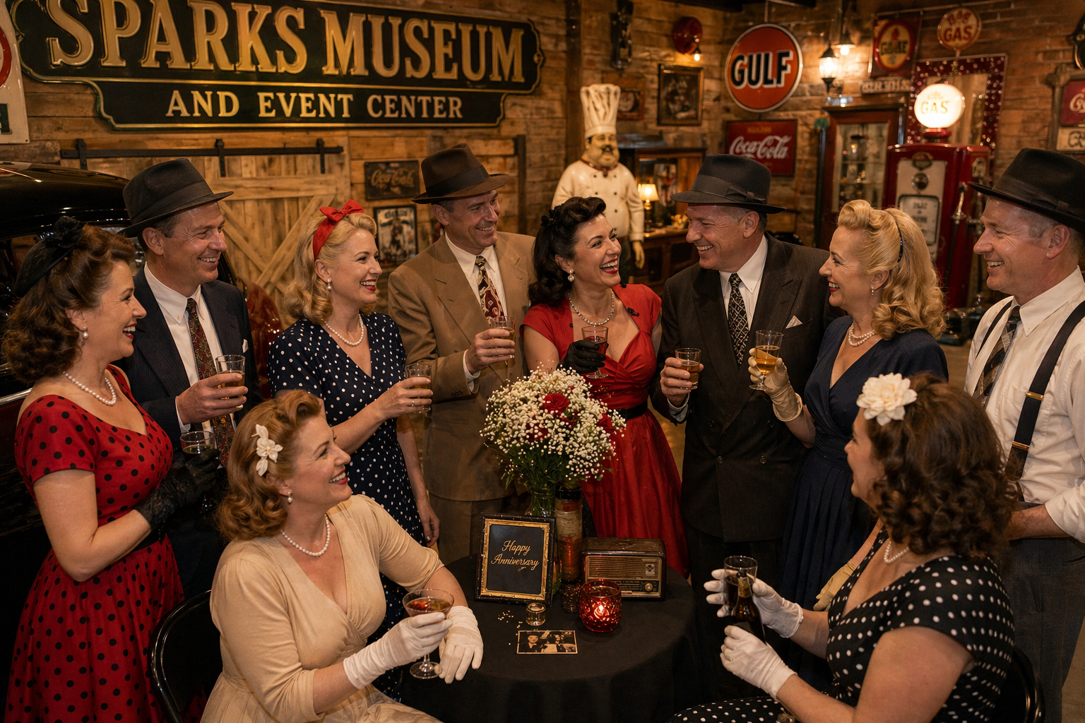 Retro Anniversary Celebration with Costumes