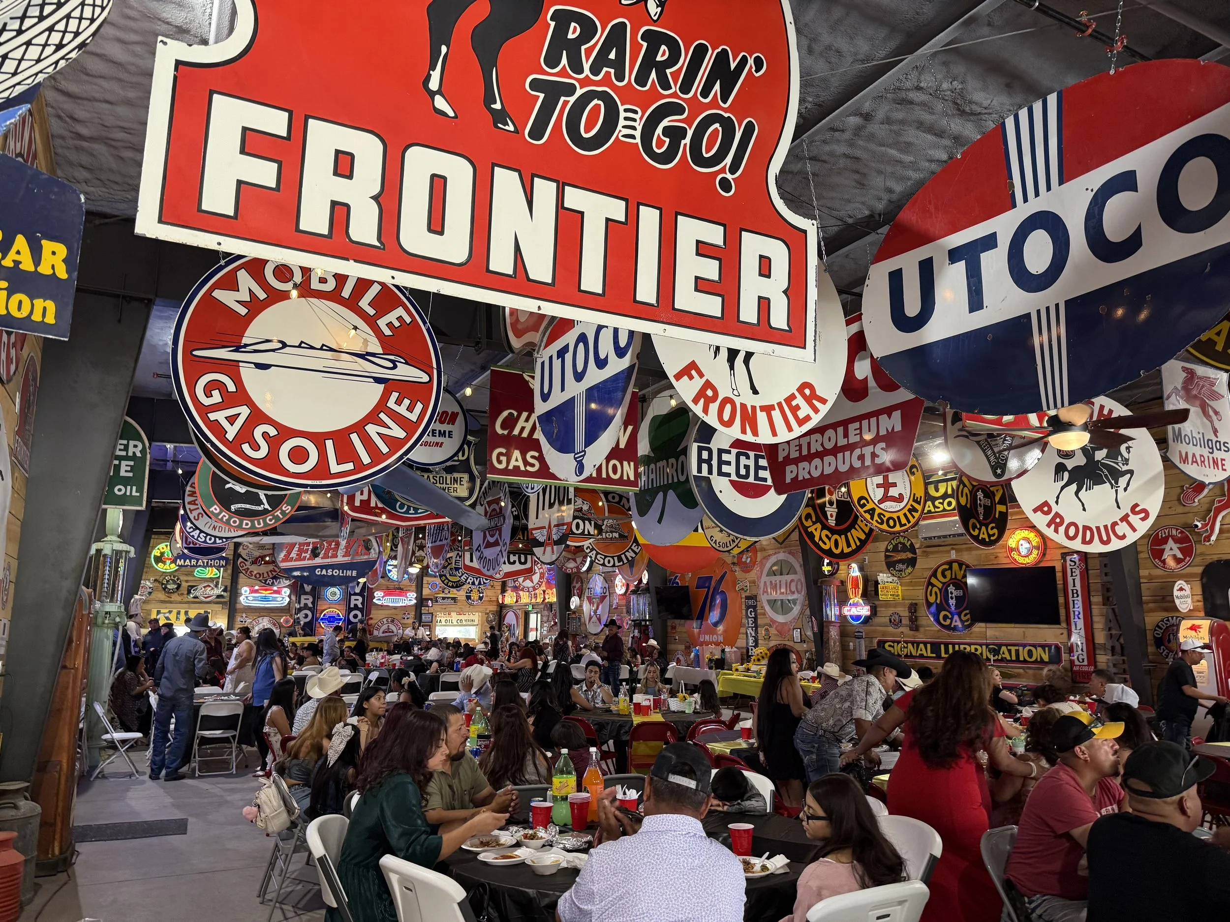 Tables adorned with personalized decorations that reflect the theme of the 50th birthday party.