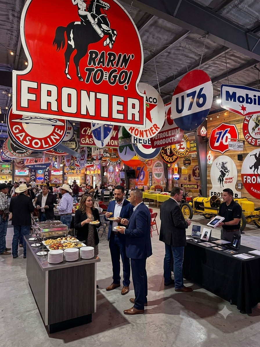 Corporate reception and product demo at a Provo event venue with open vendor catering