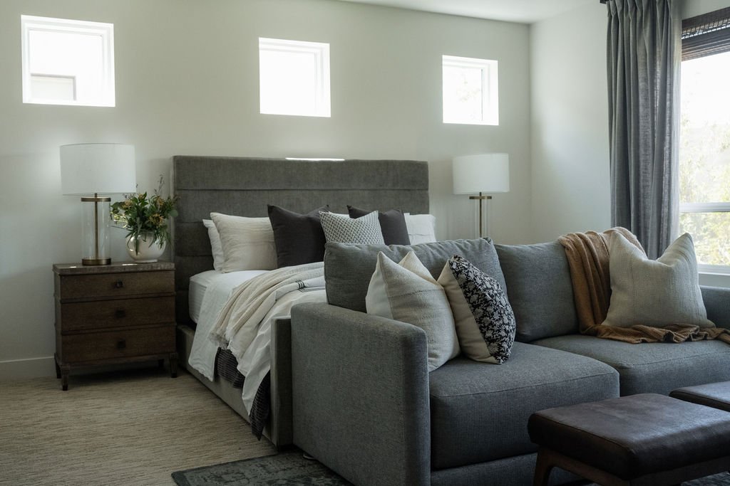 Calm Bedroom with Neutral Color Palette and texture