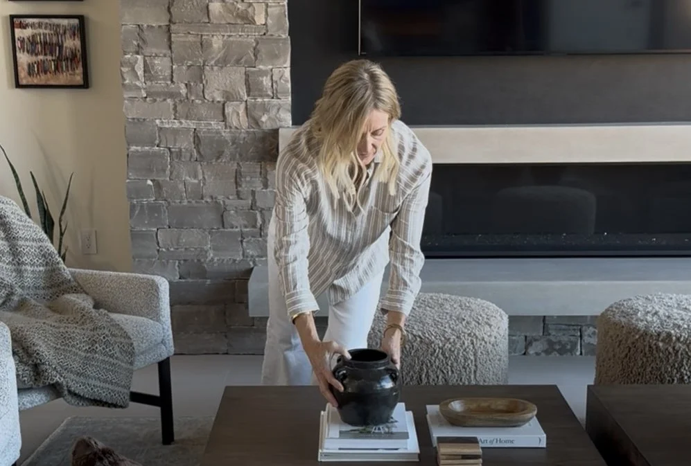 Interior designer Jeri Cheney styling a serene living space