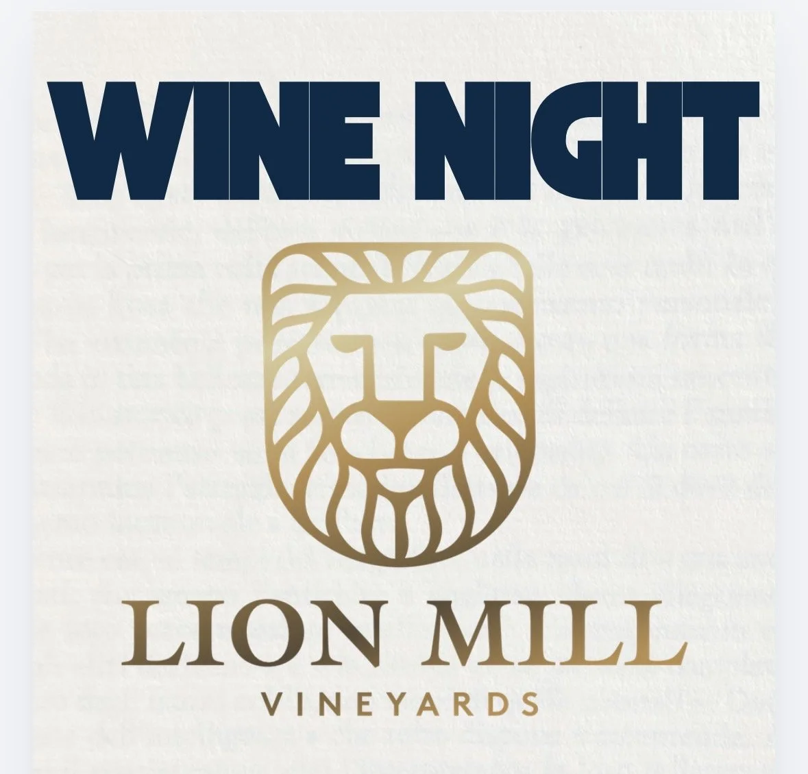 Lion Mill Wine Night at Hemingway & Co