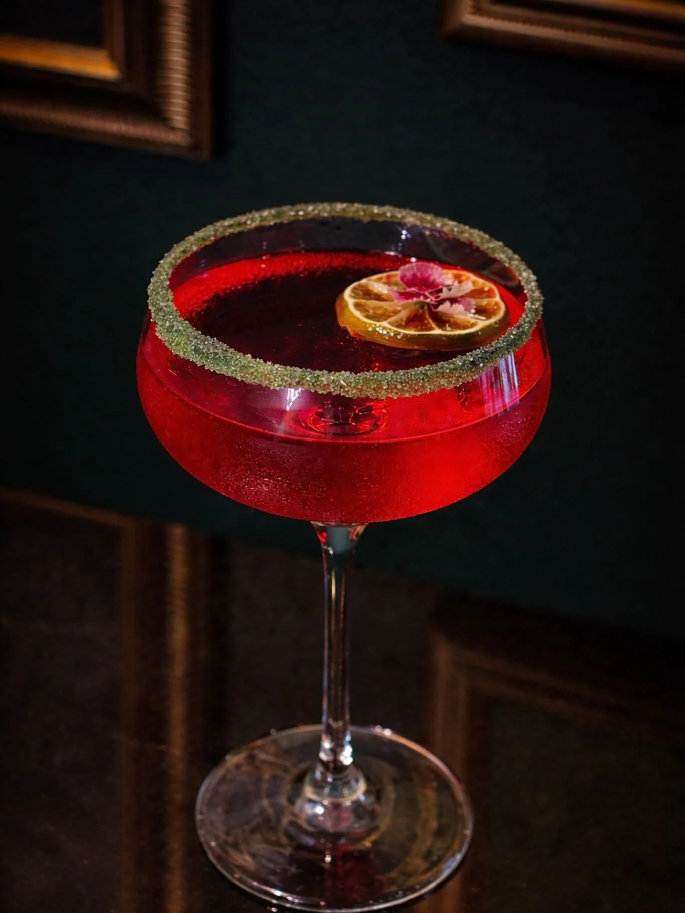 The menu moves.
The drinks change.
This is the one we&rsquo;re pouring today.
Pink in Pamplona.
Our cocktail of the moment.