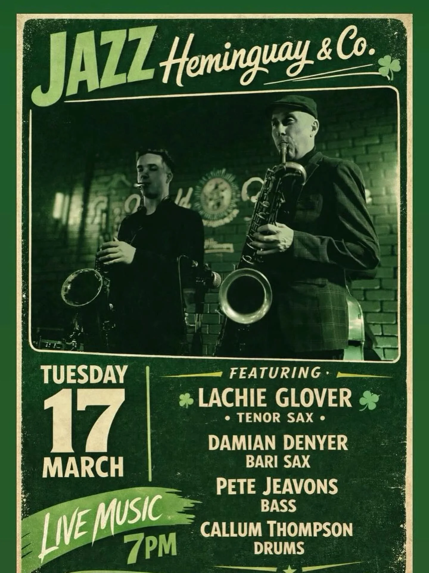 🍀 Jazz Tuesday &ndash; St Patrick&rsquo;s Special 🍀

The little blue bar in the hills is feeling lucky this week.

🎷 Smooth jazz from 7pm
🍸 Patty&rsquo;s Day cocktail special
🍴 New food specials from the kitchen

If your week already needs a lit