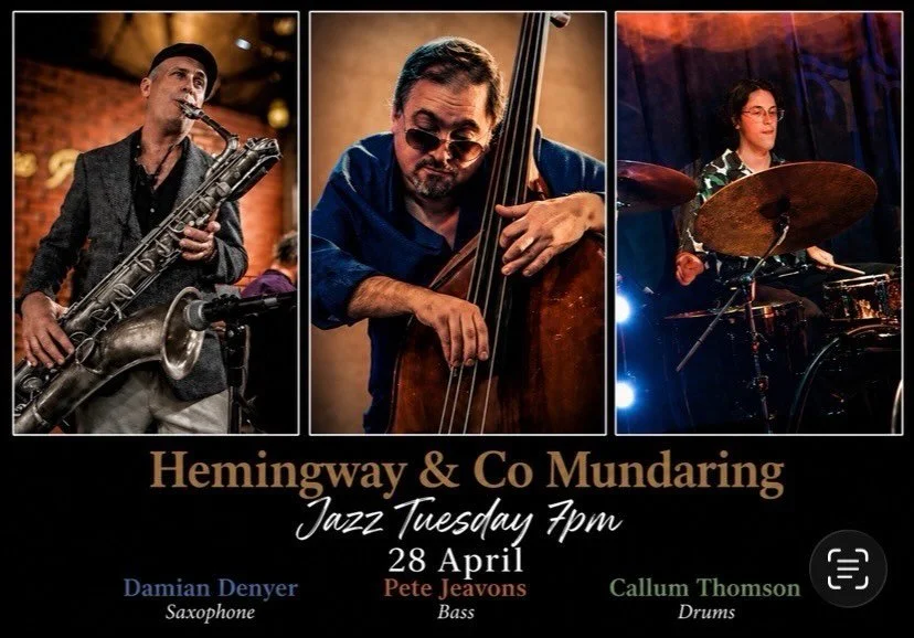 If you know, you know&hellip; 🎷
Jazz Tuesdays 7pm .

This week: Pete Jeavons, Callum Thomson &amp; Damian Denyer.

And if you don&rsquo;t know yet&mdash;this is your sign.