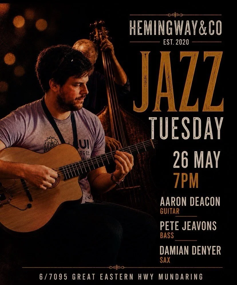 The lights are low, the drinks are pouring, and live music fills Hemingway once again.

Tuesday brings jazz with Aaron Deacon, Pete Jeavons &amp; band 🎷

Thursday rolls into the blues with Trevor Jalla &amp; band 🎸

Music from 7pm both nights.

Goo
