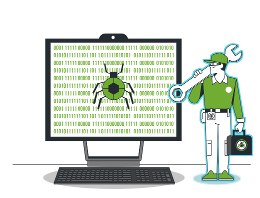 Digital illustration of a person standing up to someone who wants to buy a vulnerability already discovered by Wiseep