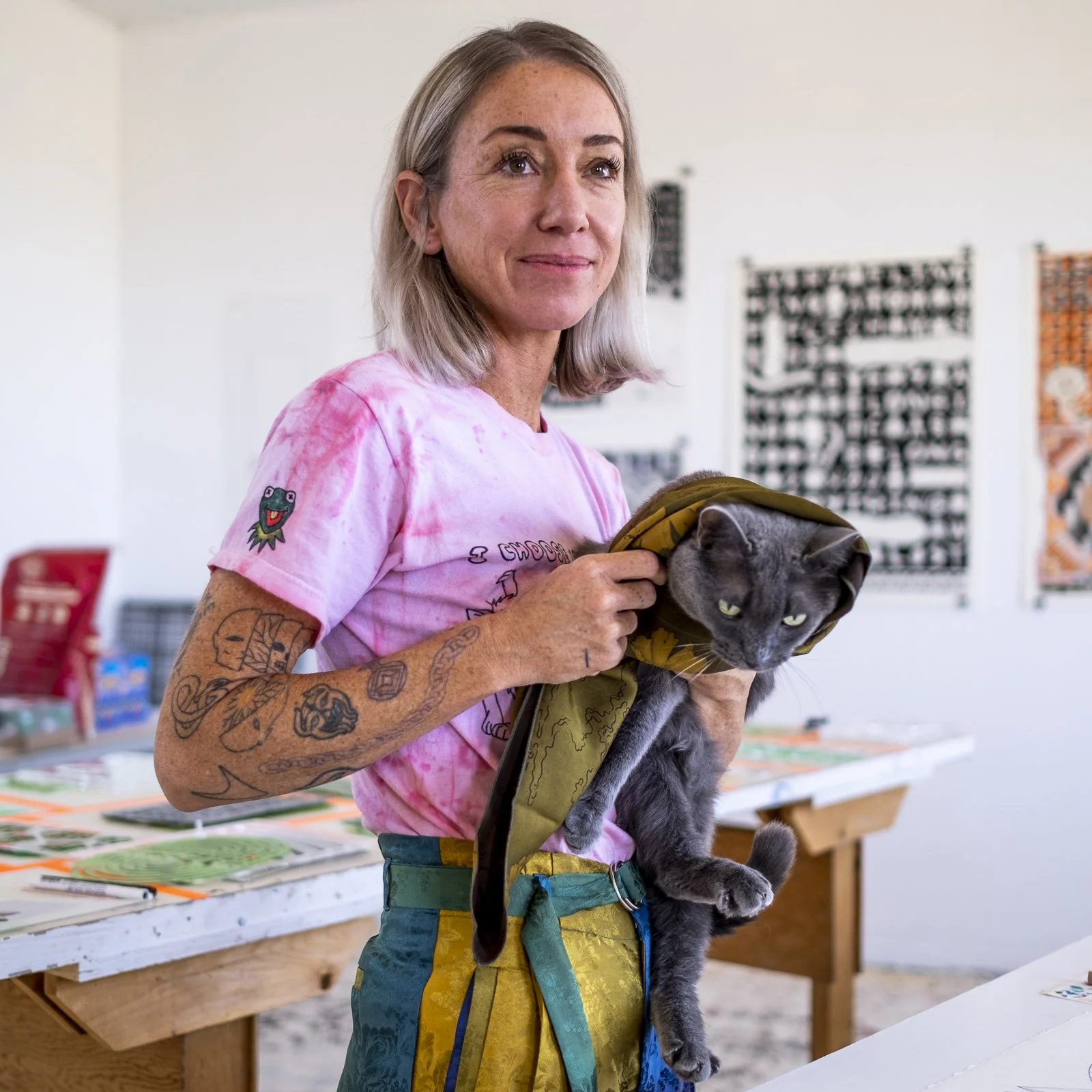 Jess Johnson with Marge the Cat