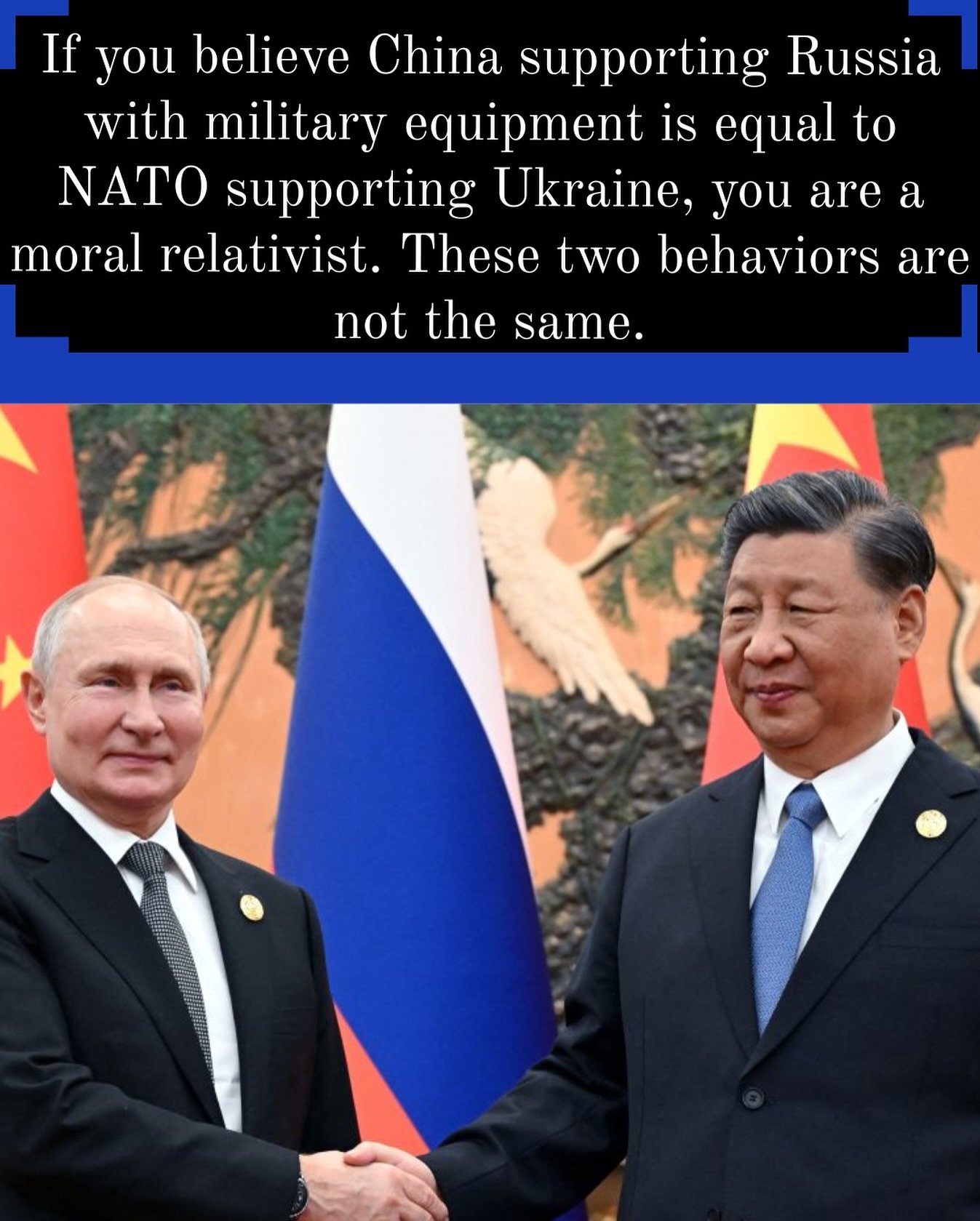 Moral relativism at its best. #russiachina #nato #ukrainewar #moralrelativism #vladimirputin #combat #chinarussia