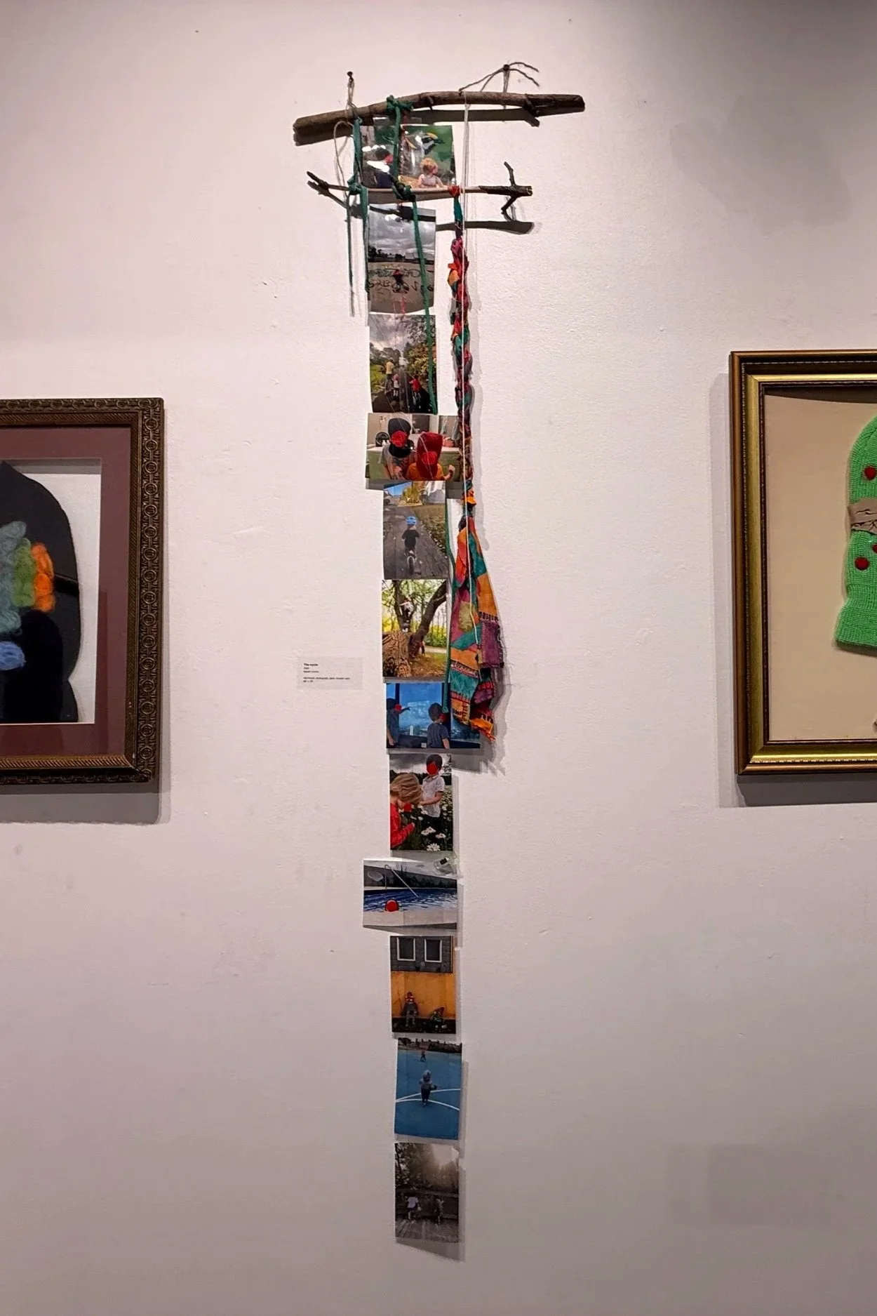 Installation Image I
The leaves endlessly
2026
Nearly Lemon

red thread, photograph, paint, recycled textiles
59" x 25"