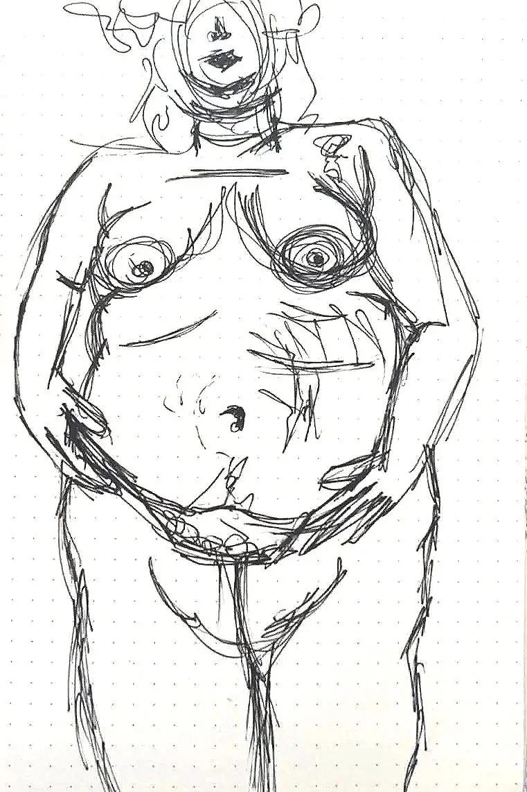still a good body 1, ink on paper