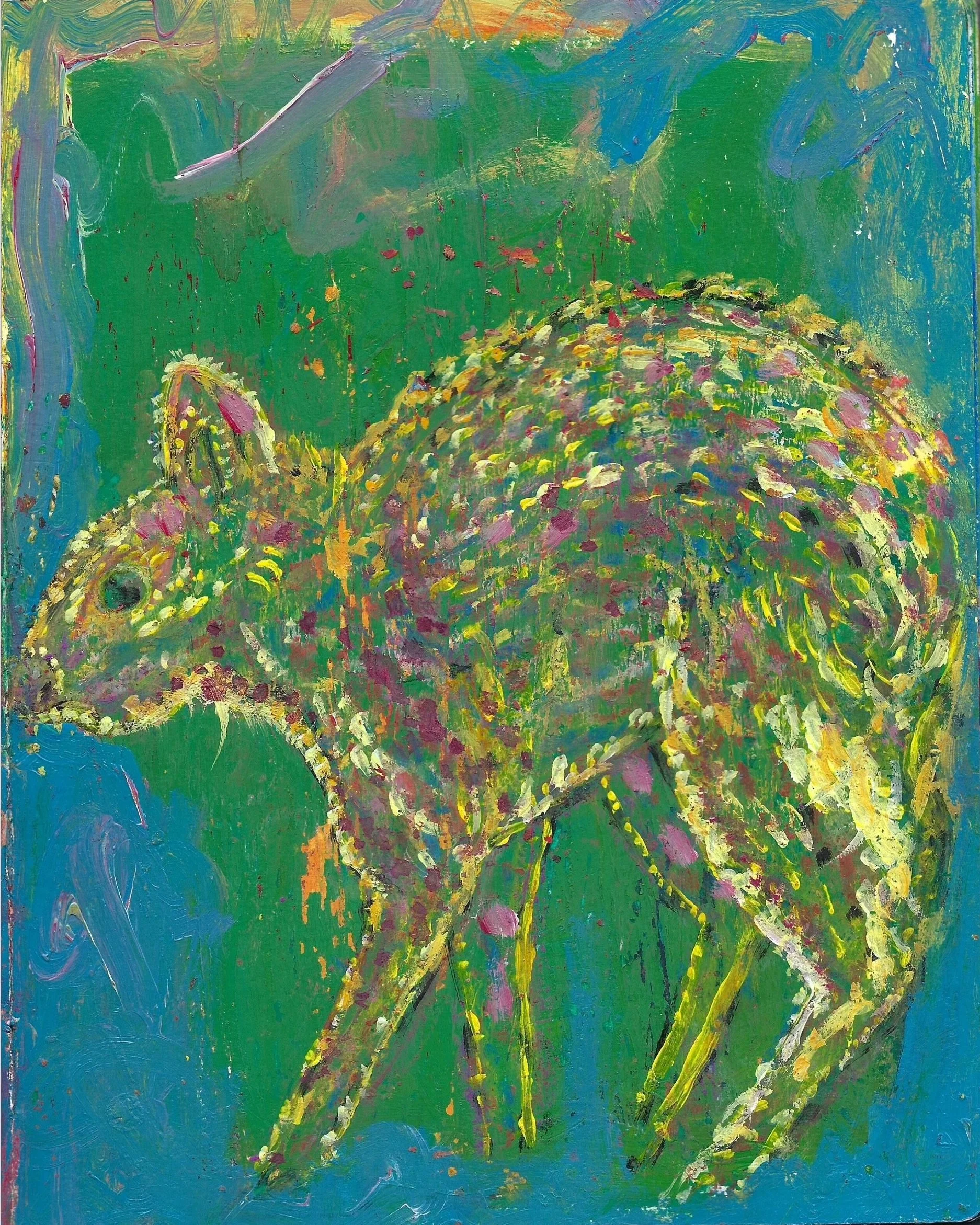 rat, acrylic and oil pastel on 300 gsm paper, 2025