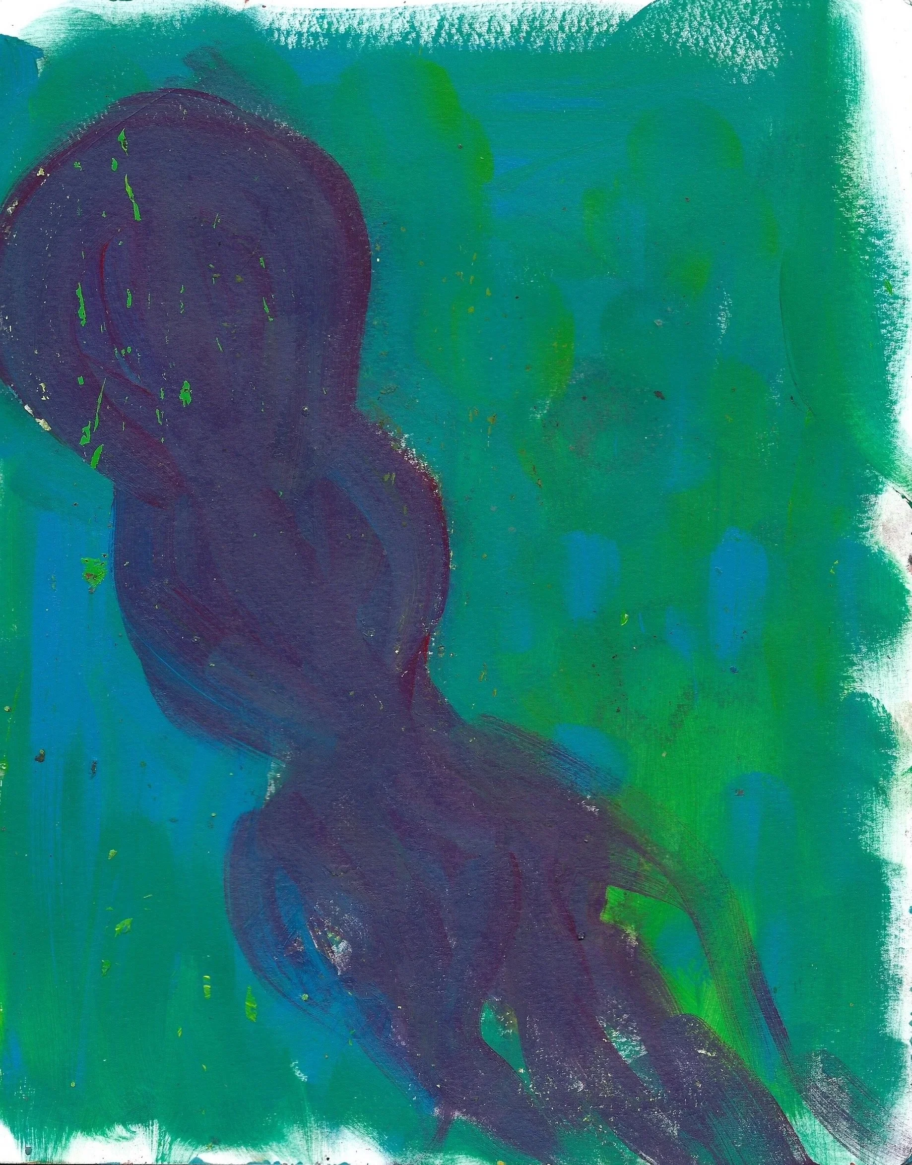 cephalapod, 2025 acrylic paint on 400 lb paper