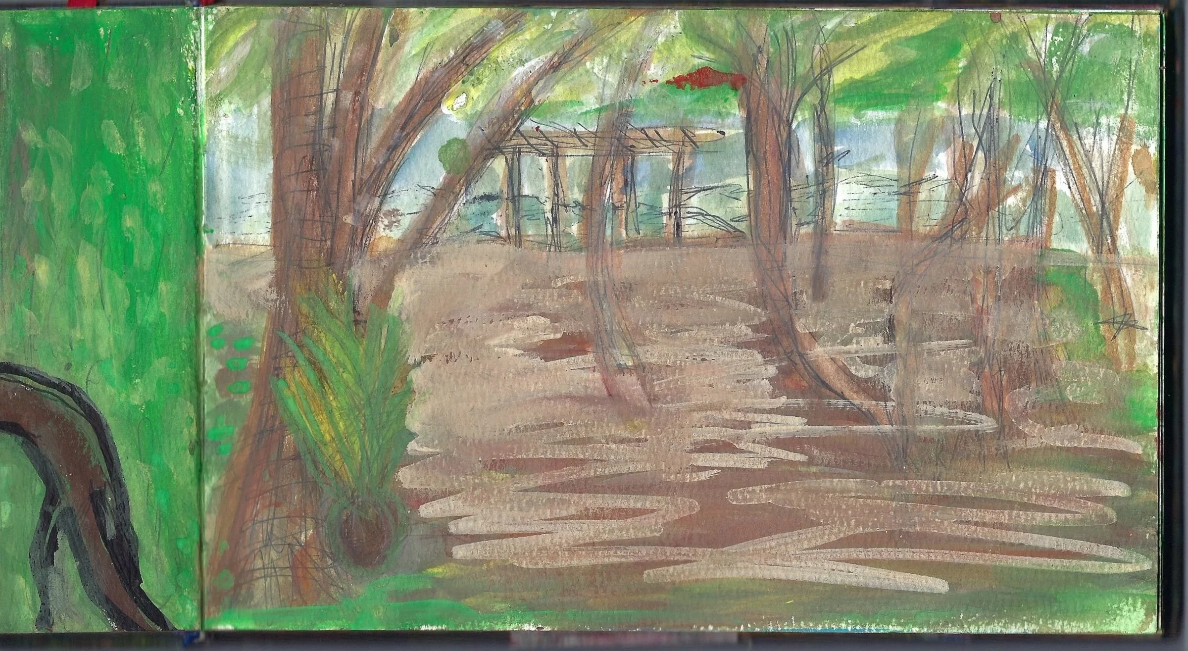 Haz un boceto del paraíso de Zancudo de Ted y Maria, Backyard Paradise of Ted and Maria