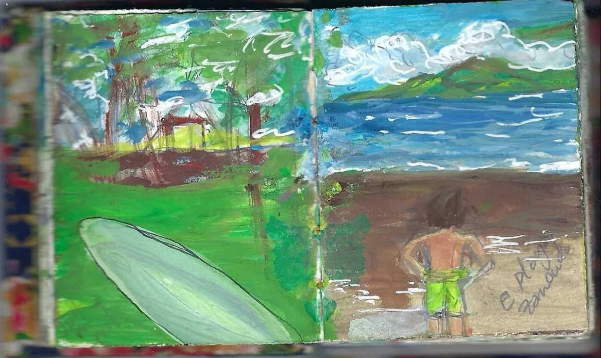 Boceto de surf y paraíso, Sketch surf and paradise, Zancudo