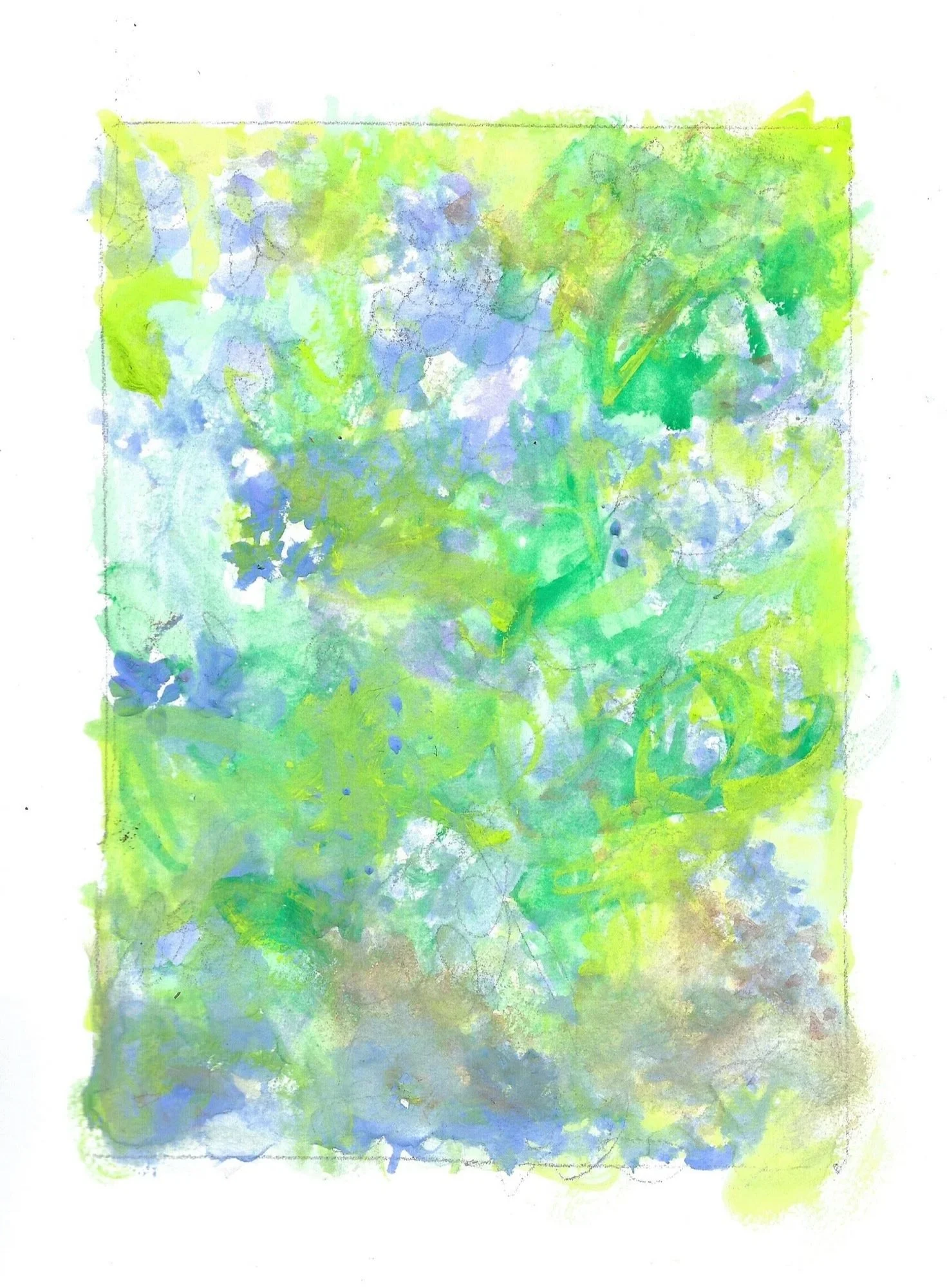 Forget-me-nots, 2026, pencil and gouache on water color paper