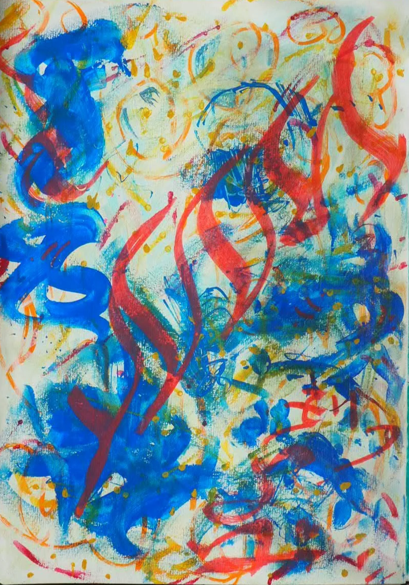 Warm up, 2026, Nearly Lemon, acrylic marker on 300 gsm paper, 8.5 x 12"