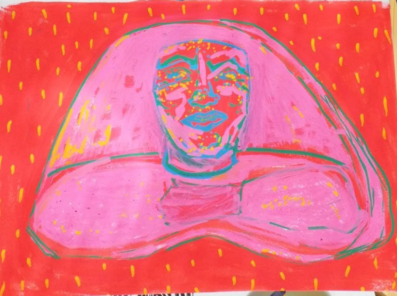 Maybe Existed,  2026, Nearly Lemon, acrylic marker on 300 gsm paper,  8.5 x 12"