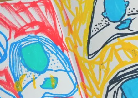 Simple try, Existed, close up, 2026, Nearly Lemon, acrylic marker on 300 gsm paper, 8.5 x 12 inches